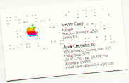Brailled Apple (TM) business card produced by Access-USA(TM)