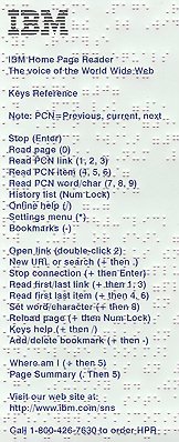 example of application for durable braille,  IBM(TM) braille reader developed by Access-USA